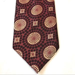 Ermenegildo Zegna 100% Silk Burgundy/Gold Tie